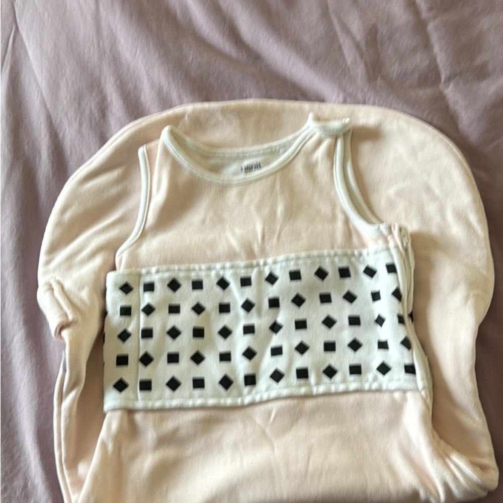 Cream Baby Swaddle with Geometric Pattern